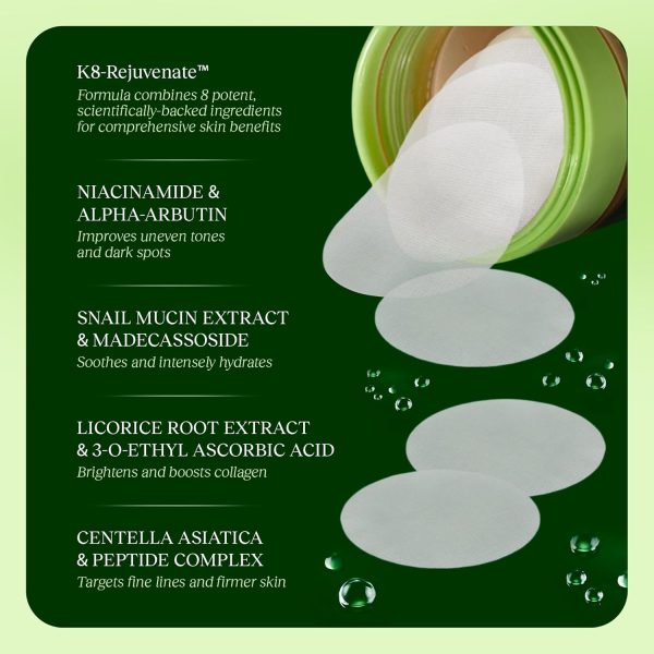 Jiyu Korean Skincare Anti-Aging, Dark Spot & Wrinkle Minimizing Toner Pads - Image 4