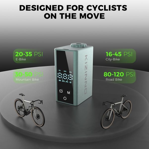 Mini Bike Pump Portable Bike Tire Pump, Max 120 PSI Electric Bicycle Pump, - Image 4