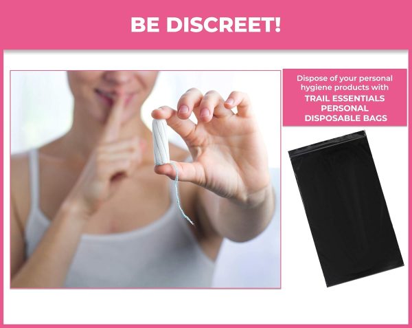 Feminine Personal Disposal Bags Refill Pack- Black Opaque Bags for Sanitary - Image 3