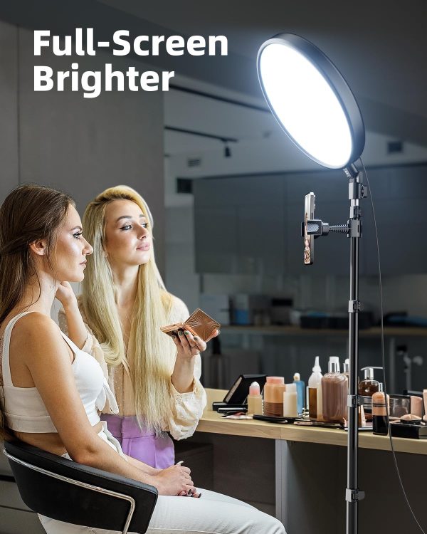 Weilisi Large Ring Light with 72" Tripod Stand, 6500K Full-Screen Selfie - Image 2