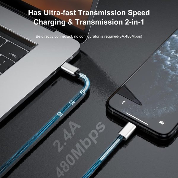 2Pack 10ft iPhone Fast Charger Cable, [Apple MFi Certified] Long USB C to - Image 5