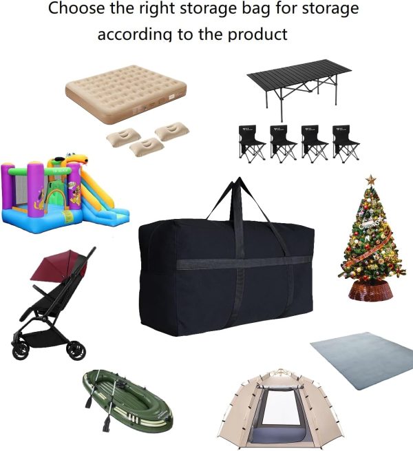 Extra Large Storage Duffle Bag for Travel, Black Oversized Giant Big - Image 5