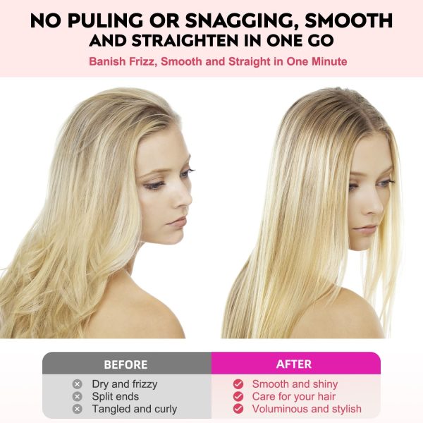 ABLEGRID Hair Straightener Curl Brush,2 in 1 Ring Hair Straightening Comb - Image 4