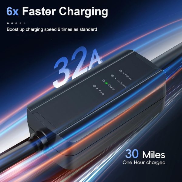 Podofo Tesla Level 2 EV Charger 32Amp 220V 240V Mobile Connector EV Charger - Image 3