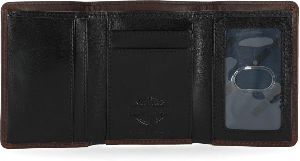 Harley-Davidson Men's Leather RFID Blocking Trifold Wallet - Image 2
