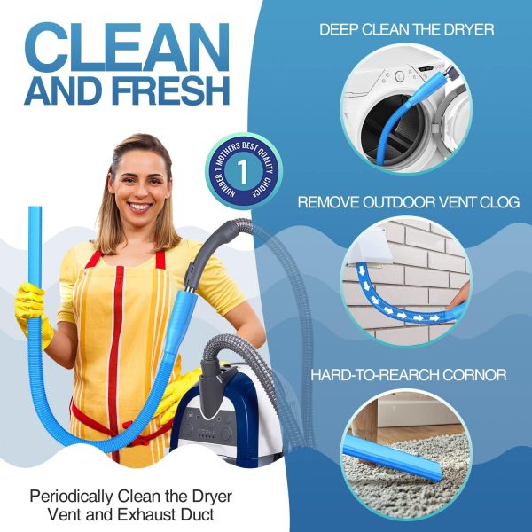 Dryer Vent Cleaner Kit Vacuum Attachment - Multiple Combinations V1 Lint - Image 3