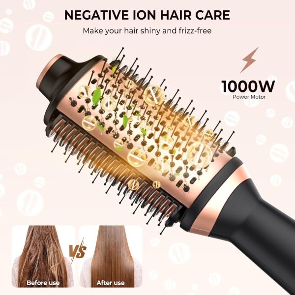 4 in 1 Hair Dryer Brush Blow Dryer + Hair Straightening Brush, 1000W 3 Temp - Image 5