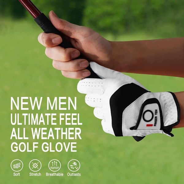 Amy Sport Golf Gloves Men Right Handed Golfer Left Hand 3 Pack Leather All - Image 6
