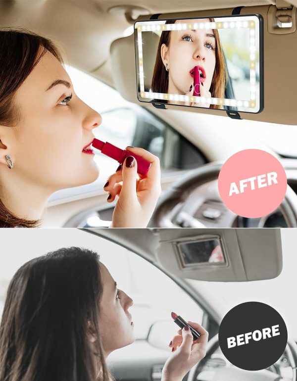 JOYTUTUS Car Sun Visor Vanity Mirror, Car Vanity Mirror With Lights, Makeup - Image 6
