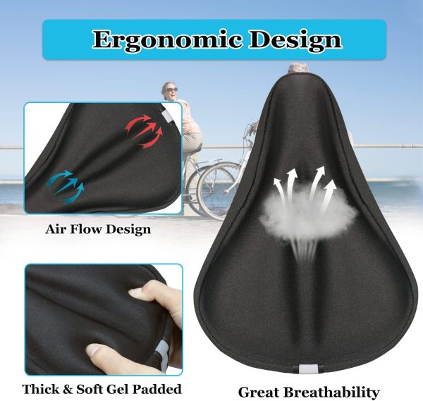 Gel Bike Seat Cover Padded Bicycle Saddle Covers for Women & Men, Most - Image 4