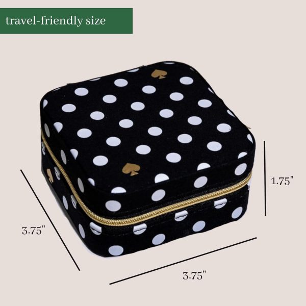 kate spade new york Small Travel Jewelry Case, Black Dotted Jewelry Box to - Image 6