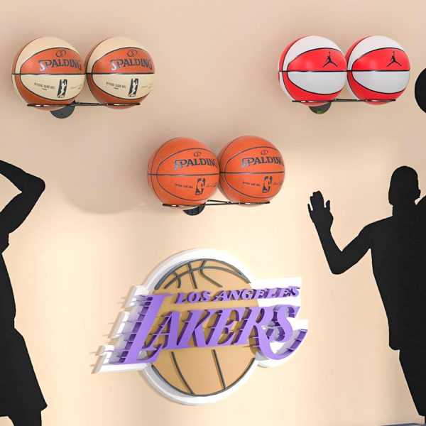 6 balls Wall Mounted Basketball Rack,3-Packs Vertical Ball Rack,Sports - Image 5