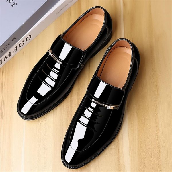 Men's Business Casual Loafers Patent Leather Formal Oxford Slip On Dress - Image 4