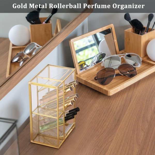 ELLDOO Rollerball Perfume Organizer, 6 Compartment Clear Glass Perfume - Image 4