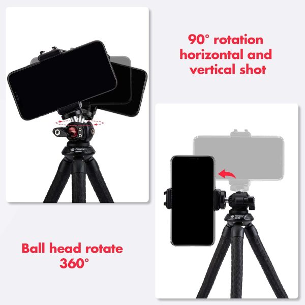 Fotopro Flexible Tripod for iPhone Bendable Flex Leg Camera Tripod with - Image 2