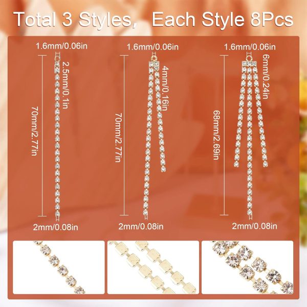 SUNNYCLUE 1 Box 24Pcs 3 Style Tassel Earring Charms Chain Tassel Earrings - Image 2