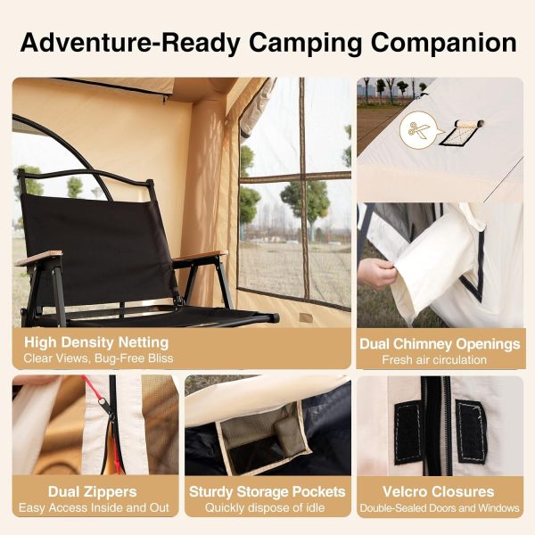 2025 Upgraded 100% Waterproof Inflatable Camping Tent, Large Blow-Up Air - Image 5