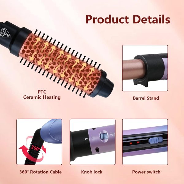 Curling Iron Set, 6 in 1 Hair Curling Wand with Curling Brush and 5 - Image 3