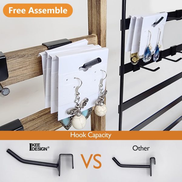 Ikee Design Free Assemble Wooden Jewelry Display Rack with 20 Removable - Image 4