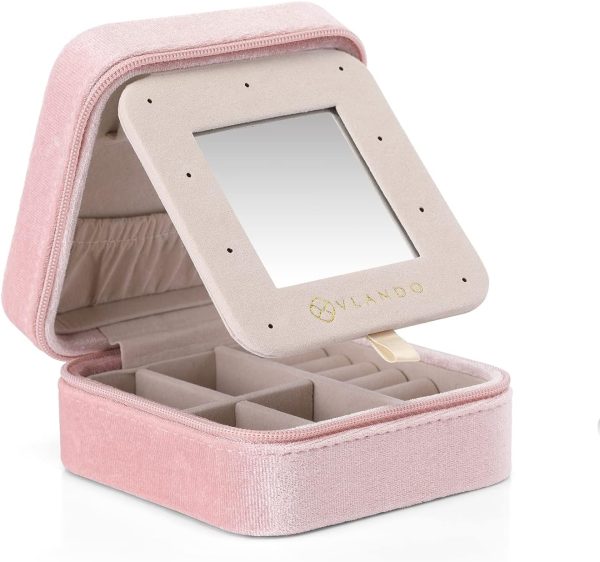 Vlando Small Travel Jewelry Box Organizer Display Case for Rings Earrings - Image 5