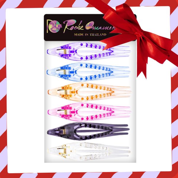 RC ROCHE ORNAMENT 6 Pcs Womens Thin Curved Eyelet Side Slide No Slip Hair - Image 5