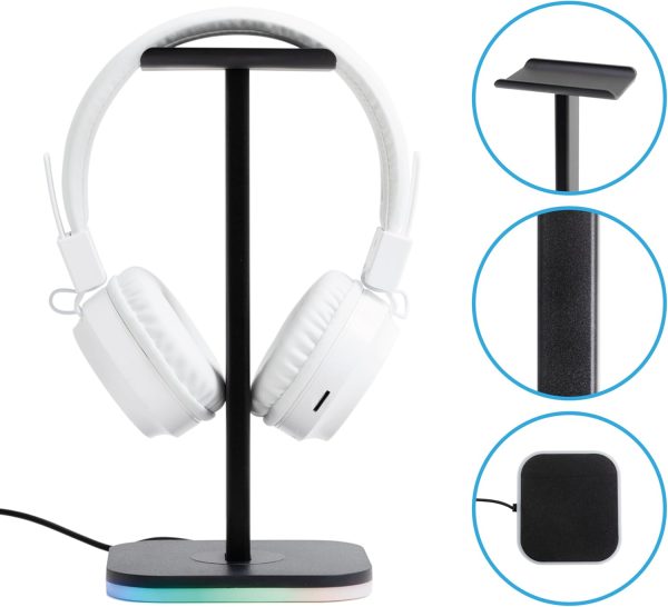 Headphone stand for desk, headset stand, headphone holder desk 2 in 1, RGB - Image 5