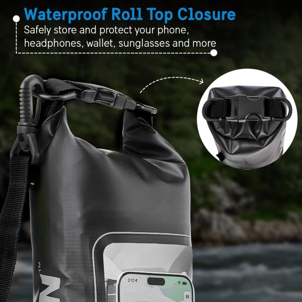 Pelican Marine IP68 Waterproof Dry Bag 2L - Roll Top Waterproof Backpack w/ - Image 5