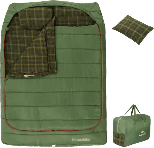 Naturehike 0 Degree Flannel Two Person Sleeping Bag with Pillows for - Image 9