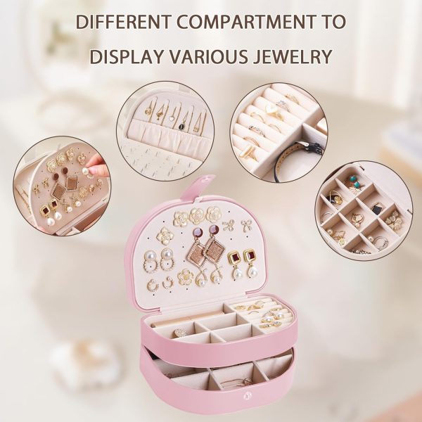 Travel Jewelry Case, PU Leather Small Jewelry Box,Travel Jewelry Organizer - Image 3