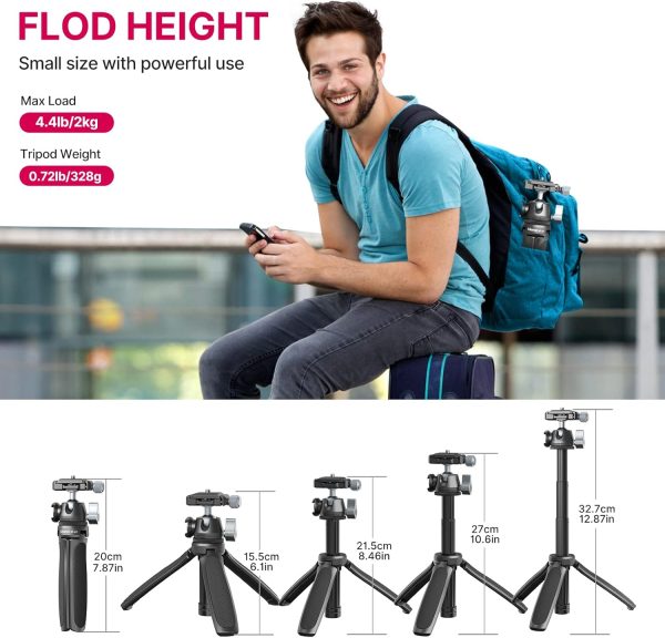 ULANZI MT-47 Camera Tripod Aluminum Alloy Mini Travel Phone Tripod Stand - Image 4