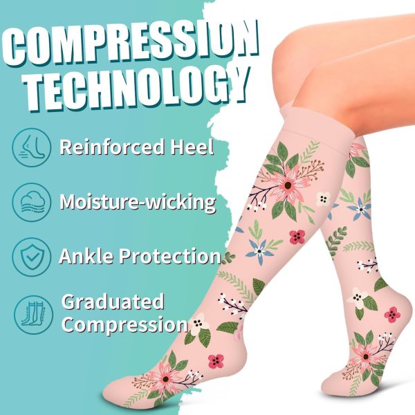Laite Hebe Compression Socks for Women & Men Circulation(6 pairs)-Graduated - Image 6
