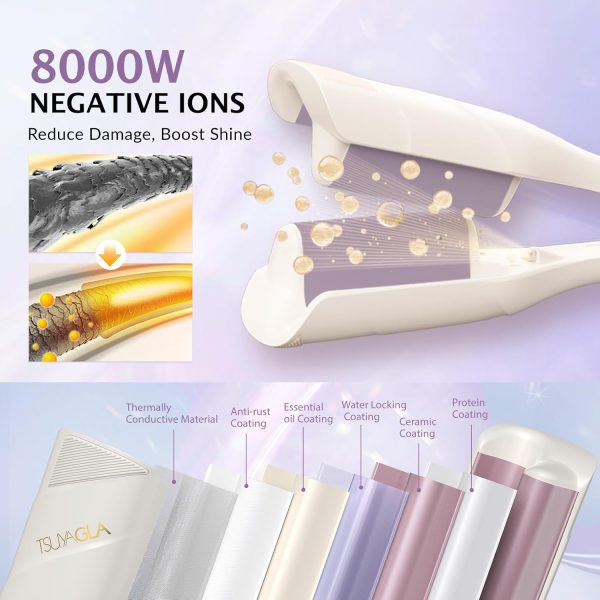 Wave Curling Iron Hair Crimper, TSUYAGLA 36mm Deep Waver Hair Curler Tool, - Image 4