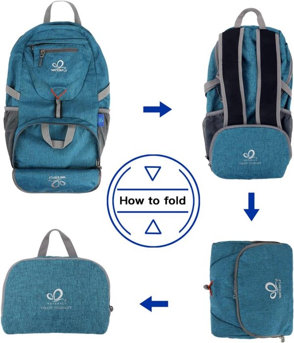 WATERFLY Small Lightweight Packable Backpack: 20l Ultra Light Foldable - Image 6