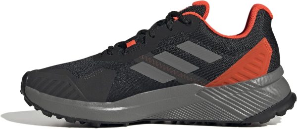 adidas Men's Terrex Soulstride Trail Running Sneaker, Black/Grey/Solar Red, - Image 5