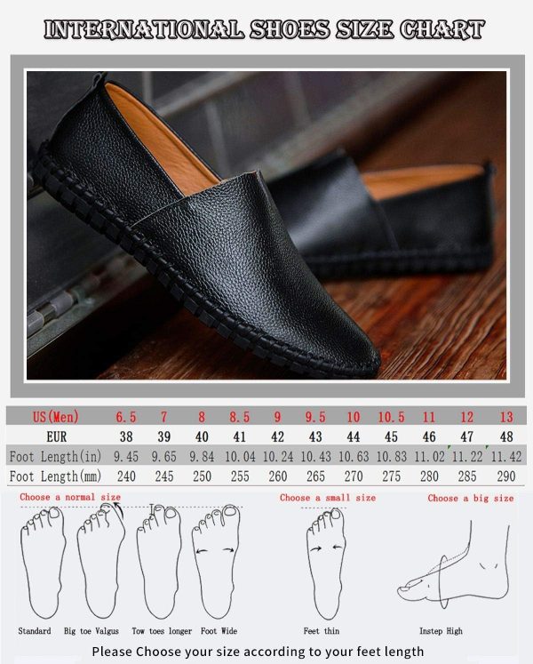 Men's Genuine Leather Loafer Shoes Slip On Soft Walking Driving Shoes - Image 6