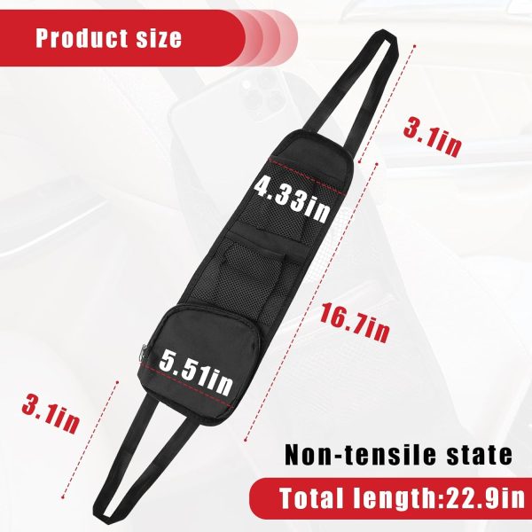 QUICTO 2PCS Car Seat Storage Hanging Bag, Multi-Pocket Seat Side Organizer, - Image 2