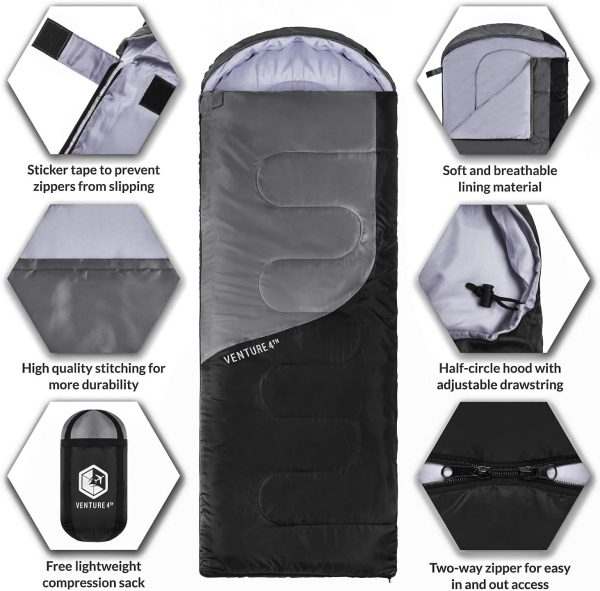 VENTURE 4TH Backpacking Sleeping Bag – XXL, Double and Single Sizes - - Image 5