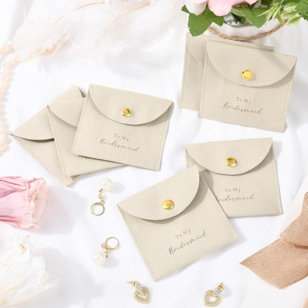 CEELGON Jewelry Bags Bridesmaid Gifts Set of 8 Velvet Small Jewelry Pouch - Image 5