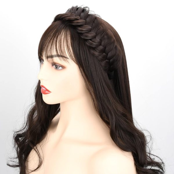 DIGUAN Wide Messy Braided Headband With Teeth Synthetic Hair Plaited - Image 5