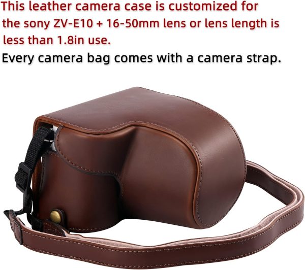 XEVN for Sony ZV-E10 case,for Sony ZV-E10 case,Premium PU Full Body Leather - Image 2