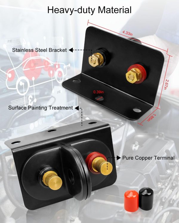Remote Battery Terminals with Mounting Bracket and Cables, Battery Jump - Image 6