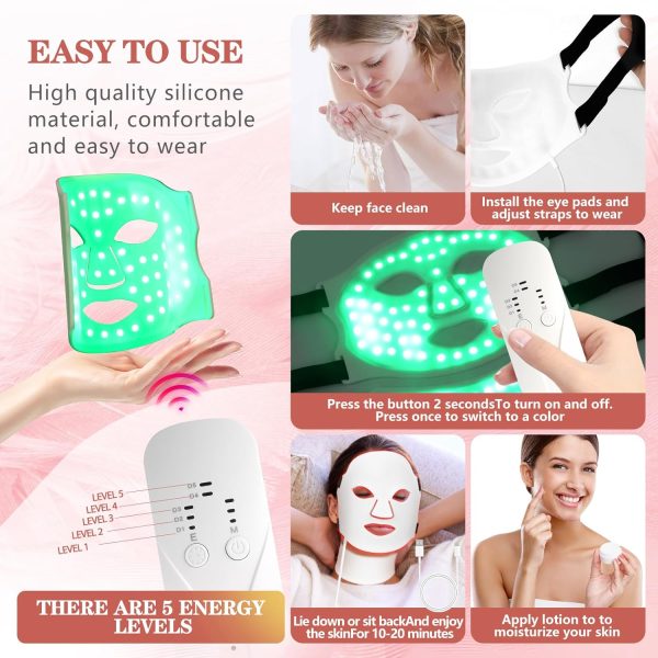 7 Colors Led Face Mask Light Therapy,Red Light Therapy for Face,Red Light - Image 4
