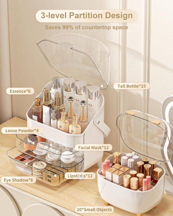Makeup Organizer, Skincare Holder Bathroom Counter Organizer, Storage Box - Image 5
