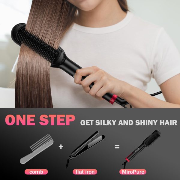 MiroPure Hair Straightener Brush with 13 Temp Settings, Ring Straightening - Image 4