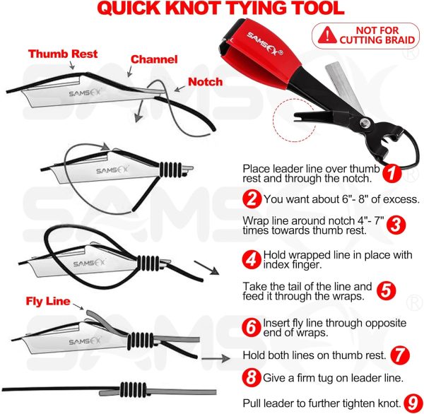 SAMSFX Fishing Knot Tying Tool, Multifunctional Fly Fshing Nippers, Quickly - Image 7