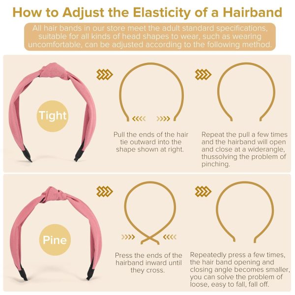 Headbands for Women Girls - 6PCS Stylish Top Knotted Headbands - Knotted - Image 5
