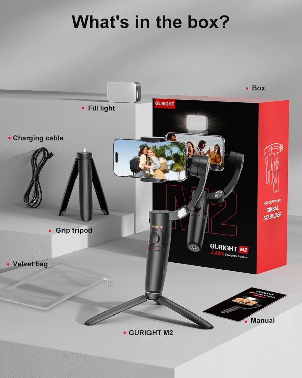 Gimbal stabilizer for iPhone,celular Portable Collapsible Phone stabilizer, - Image 7