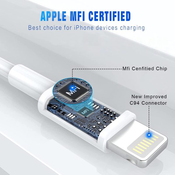 iPhone Charger 3Pack 6FT MFi Certified Lightning Cable Fast Charging Cords - Image 2
