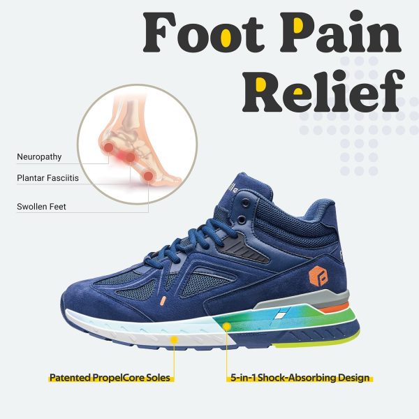 FitVille Wide Basketball Shoes for Men with Flat Feet Extra Wide High-top - Image 3