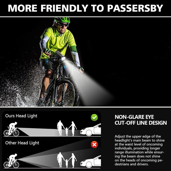 Kunhe Bike Lights Two Headlights are Battery-Powered (Batteries Included) - Image 3